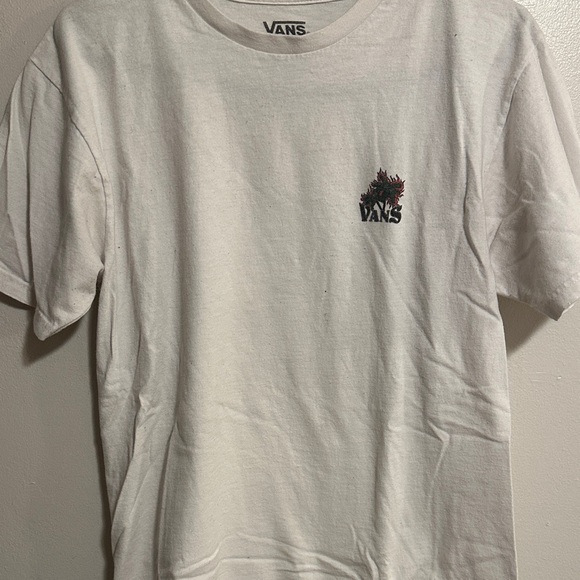Vans White Short Sleeve Tee with Small Flame Chest Logo - Picture 4 of 6